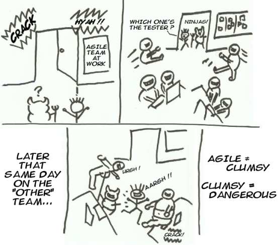 What happens when Evil Tester and Panicky Tester see the new Agile team in 