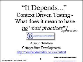 Context Driven Testing, A Personal View Thumb Image